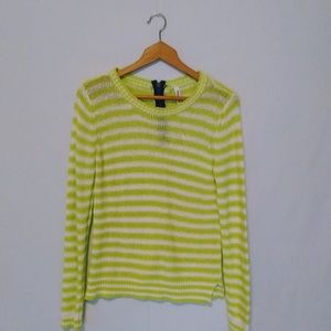 NWT Aeropastale Neon Lime Stripe Knit Sweater